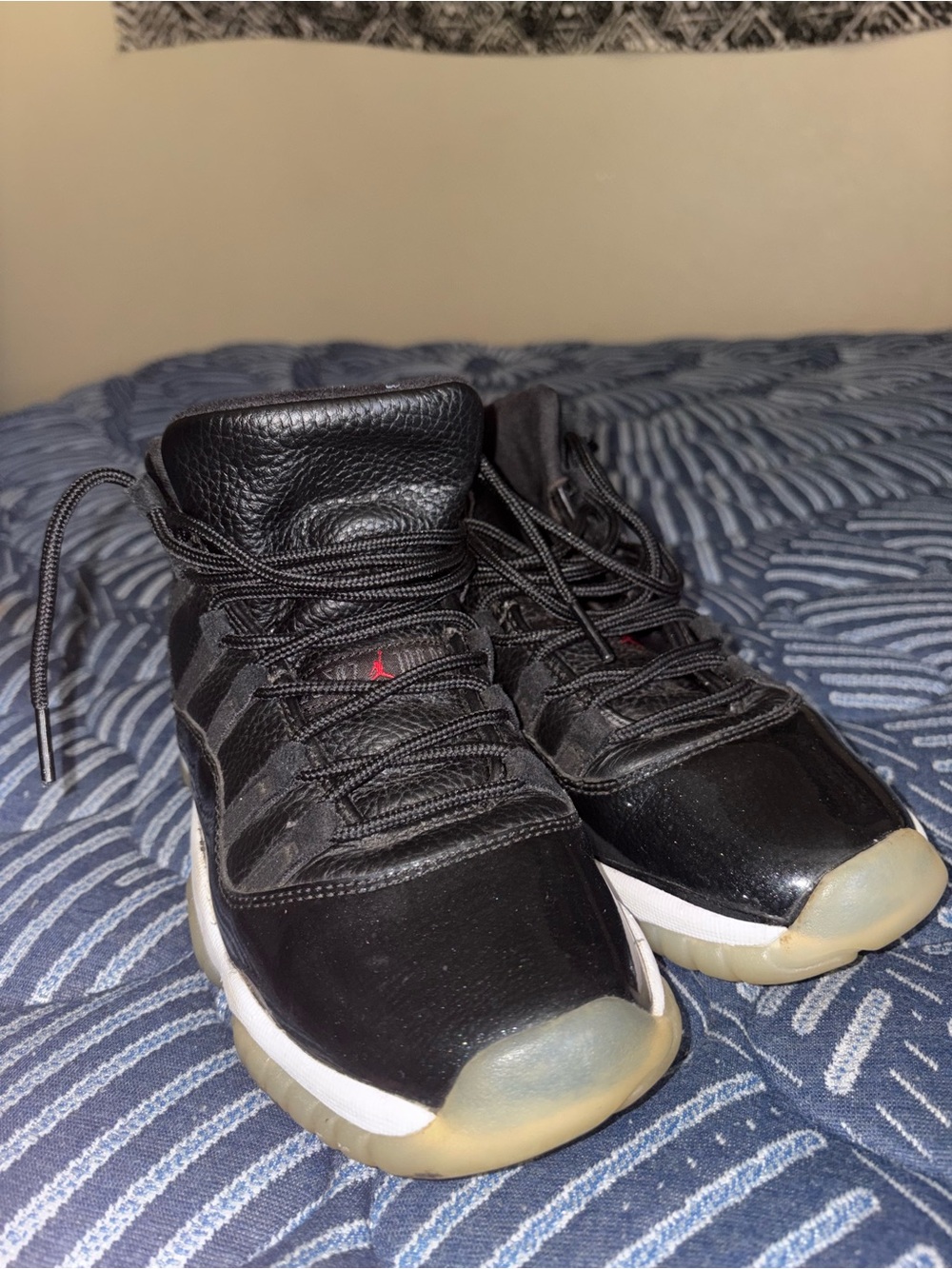 Jordan Black High-Top Sneakers with Translucent Soles Youth Size 5